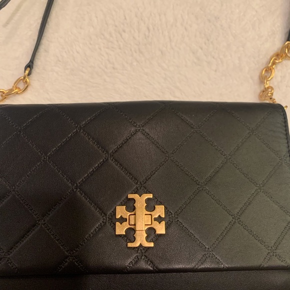 Tory Burch Georgia Turn - lock large black leather bag - Picture 3 of 16
